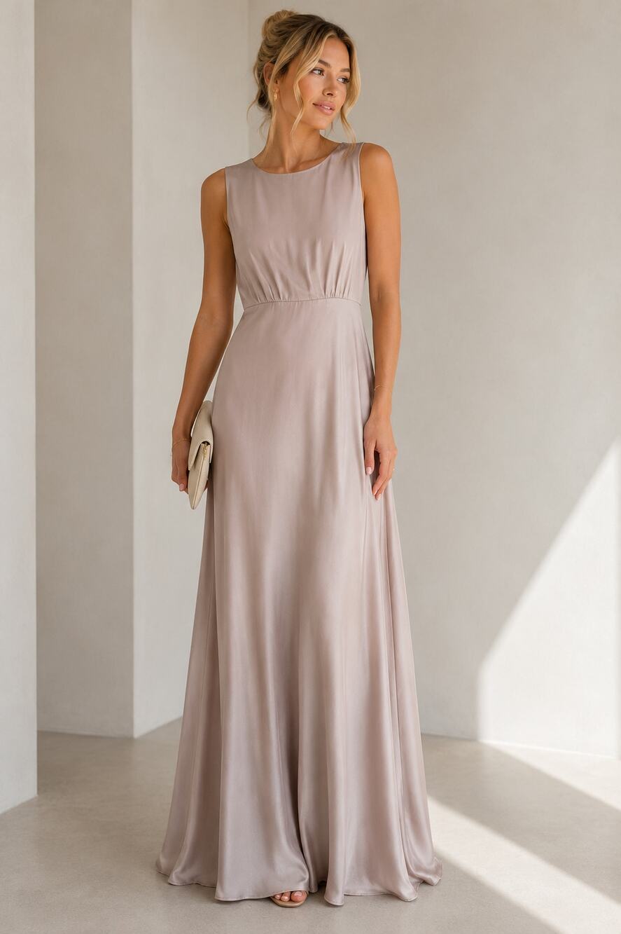 Sachin & Babi Pale Pink Maxi Dress Womens 0 Formal Bridesmaid Satin Floor Length
